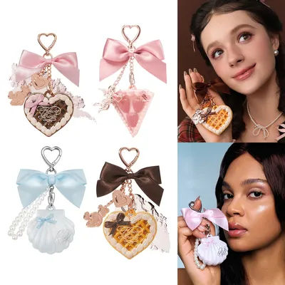 Flower Knows Cupid Sweetie Bear Face Powder with Solid Perfume Highlighter Pendant Long Lasting Portable Scent Makeup Decoration