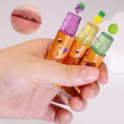 Fruit Flavour Tinted Lip Balm, Moisturising Lip Treatment with Plant-Based Squalane, Ideal Gift for Mother's Day