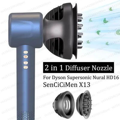2 in 1 New Diffuser Nozzle for Dyson Supersonic Nural HD16 SenCiciMen X13 Hair Dryer Diffuser Attachment Accessories Nozzles