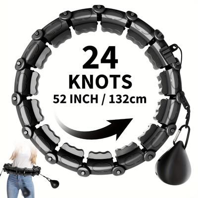 TEMU Smart Weighted Hoop With 360° Rotatable Ball - 2-in-1 Detachable Knots Fitness Hoop For Weight Loss, Yoga & Strength Training | Ideal For Adults & Kids