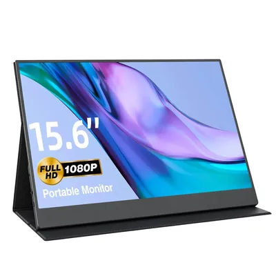 AHXJKA 15.6-Inch Portable Monitor 1080P 16:9 Low Blue Light For XBox PS4 / 5 Switch Cell Phone PC Extension HDMI lcd