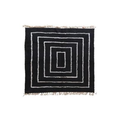 Tappeto berbero marocchino in pura lana nera 244 x 252 cm