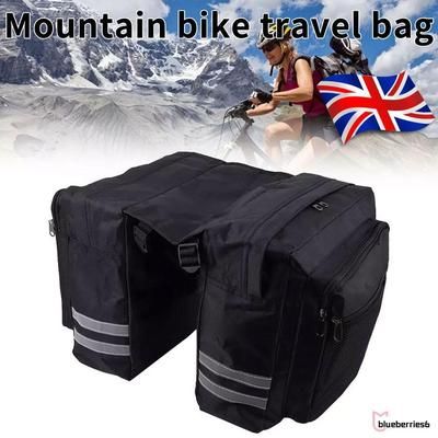 TEMU Mtb Rear Seat Trunk Waterproof Double Panniers Bicycle Uk, 600d Nylon Fabric, 2 Side Pockets, Multifunction For Grocery Shopping And Long Rides