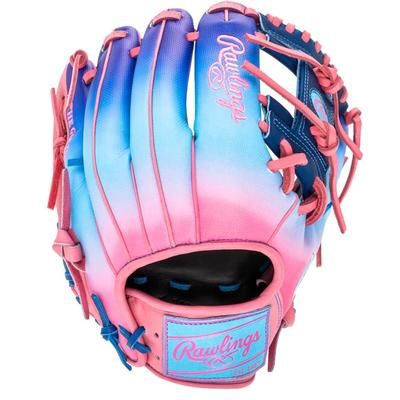 Rawlings Heart of the Hide Funburst Series 11.5" Infield Baseball Glove - Right Hand Throw Royal/Pink/Carolina