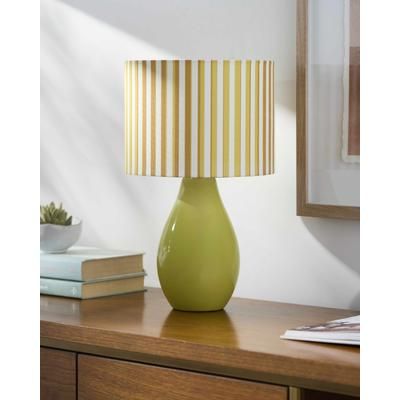 Beitbridge 15"H x 9"W x 9"D Modern Lime Green/White/Translucent Table Lamp - Boutique Rugs