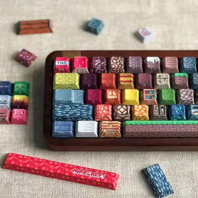 120+ Key Pixel Style Keycap Side Print Keycaps Cool Key Cap PBT Cherry Profile for Cherry 61 63 64 68 87 104 Mechanical Keyboard