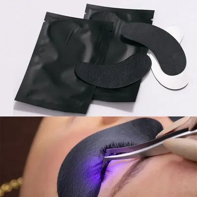 20 Pairs Isolate UV Eye Patch For Eyelash Extension Eye Gel Pads Hydrogel Under Eye Paper Padding UV Black Sticker Makeup Tools