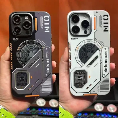 CxdPK A15 New Cool Magsafe Magnetic Case For IPhone 16 Pro 15 14 13 Pro Max Metallic A15 Chip