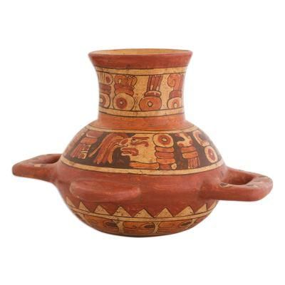 Maya Greatness,'Handmade Ceramic Decorative Vase from Central America'
