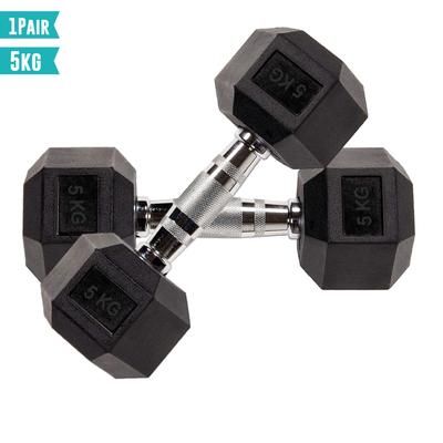 TEMU Hex Dumbbells Weight Set (2.5kg To 30kg) With Rubber Encasing | Cast Iron Strength Training Equipment, Gym Workout, Fitness, And Exercise For
