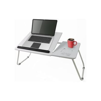 TEMU Divchi Foldable Laptop Bed Table With Reading Slot – Portable Laptop Desk Tray For Sofa, Bed, Balcony (white)
