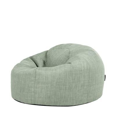 Pouf poltrona da esterno classico in tessuto intrecciato verde salvia