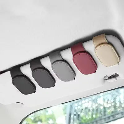 Scatola per occhiali per visiera parasole universale per auto, occhiali da sole, clip per biglietti, supporto per penna, custodia per occhiali, accessori per auto