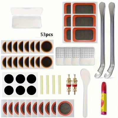TEMU Bicycle Tire Repair Kit, Bike Repair Kit, Self-adhesive Punch Repair Kit, Versatile Bicycle Repair Tool For Road Bikes With Tire Patch