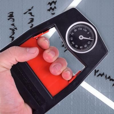 TEMU Durable Plastic Handheld Dynamometer - Battery-free Grip Strength Meter With 130 Unit Measurement Dial, Red Accents & Portable Design For Home Gym, Training, Hand Strength Trainer