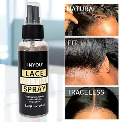100ML Lace Wig Melting And Holding Spray Strong Natural Finish Wig Adhesive Glue for Lace Front Melt Super Hold Hair Spray