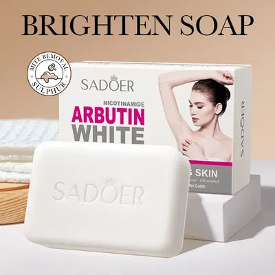 1/2/3pcs SADOER Arbutin Facial Soap Moisturizing Skin WhiteningDeep Cleansing Body Face Wash Foam Facial Cleanser Handmade Soap