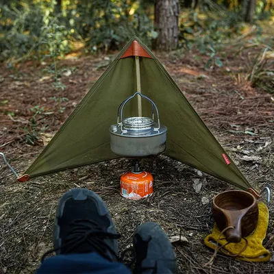 [HODR] MINI Windsheild Bushcraft Triangular Stove Windshield – Lightweight TC Cotton Wind Barrier for Outdoor Cooking