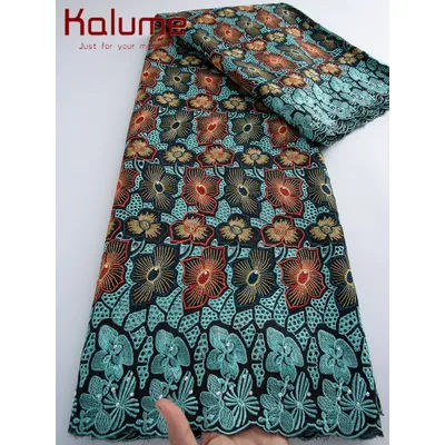 Kalume 2026 African Lace Fabric Embroidered High Quality Nigerian Lace Fabric Cotton Lace Fabric For Sewing Women Dress F4367