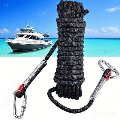 TEMU 1 Heavy-duty 8mm Polypropylene Rescue Rope With Hooks - Ideal For Boat Docking And Beach Safety, Durable And Reliable, Beach Safety Gear|secure Docking Line