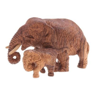 Warmest Love,'Handmade Teak Wood Statuette from Thailand'