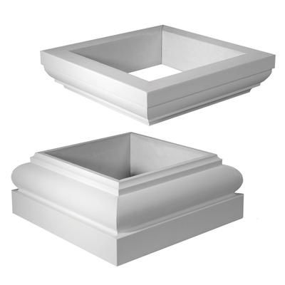 Fypon PVC Square Column Wrap Cap and Base Tuscan - Cap and Base - 12x12