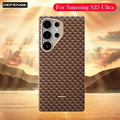DEFENSE Kevlar Magnetic Case For Samsung S25 Ultra Carbon Fibre Back Cover Case for Samsung Galaxy