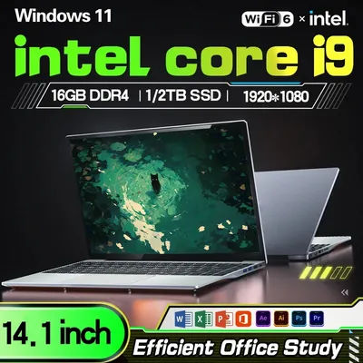 【5-year warranty】14.1 Inch Laptop Ultra Slim PC Gaming Computer Windows 11 Pro Intel Core i9 8950HK Notebook Office Study