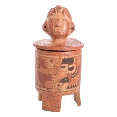 Pibil Man,'Antiqued Ceramic Vessel Handcrafted Maya Art'