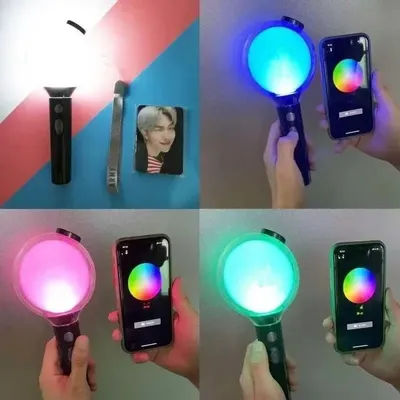 Kpop Army Bombs Lightstick Ver.4 Map of The Soul Special Edition Concert Light Stick with Bluetooth Photo Cards Fans Collection