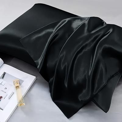 TEMU Silk Pillowcase - Soft And Comfortable Solid Color Pillowcase, Suitable For Household Cool Summer Pillowcases, Cool And Comfortable, Ingredients: (75.00% Silk, 25.00% Polyester)