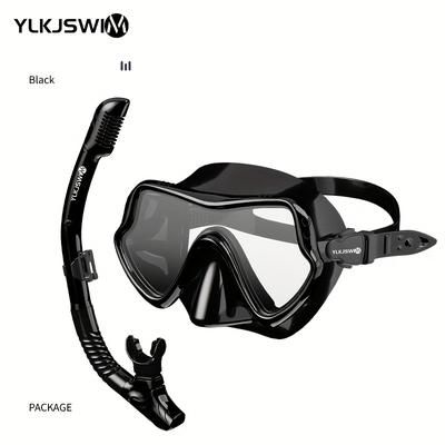 TEMU Snorkeling Set With Leak-proof And Tempered Glass Lenses, Panoramic Swimming, Snorkeling Gear, Snorkeling Essentials.