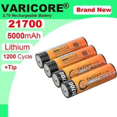 VariCore VC-2150 21700 3.7V 5000mAh Lithium ion Battery for Headlight Flashlight batteries+Pointed tip Grade A