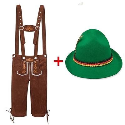Oktoberfest Lederhosen Cappello alpino Bavarese Tedesco Alpino Prati Per uomo Feste Festa della birra Panno in stile tradizionale