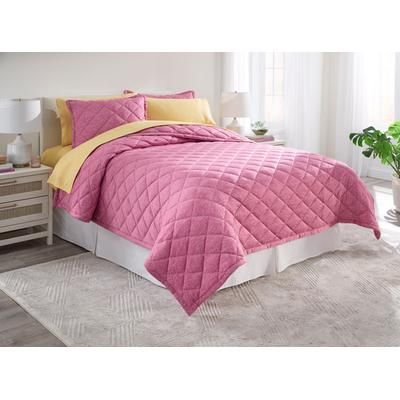 BH Studio Jersey Quilt Set by BrylaneHome in Raspberry (Size TWIN)