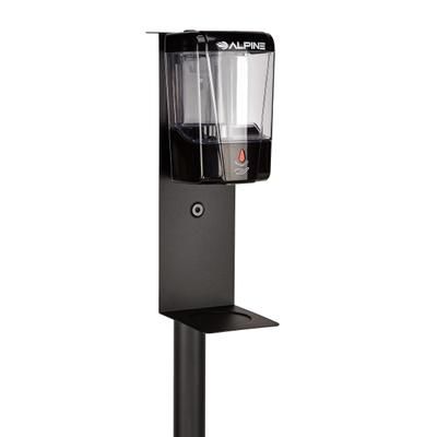 Alpine Automatic Transparent Gel Hand Sanitizer/liquid Soap Dispenser With Stand, 700 Ml, 52-1/2" X 14-15/16", Black