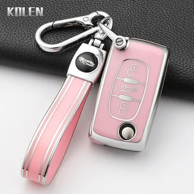 For Citroen C2 C3 C4 C5 C6 Xsara Berlingo For Peugeot 207 307 308 407 607 807 Fashion TPU Car Key Case Cover Keychain Fob Shell