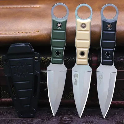 Russian 440C Blade High end EDC Multi purpose Knife+Sheath Outdoor Tactical Hunting Camping Hiking Survival EDC pocket Knife