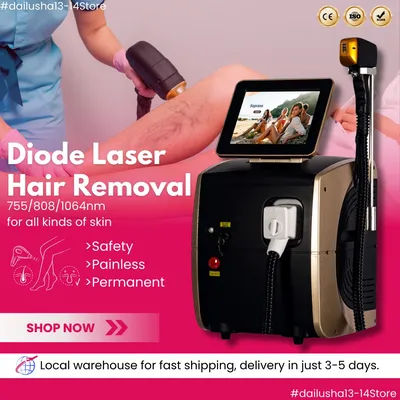 Diode Laser Hair Removal Machine Multi Wavelengths Painless Permanent Laser Hair Removal Device Alexandrit Laser 3500w