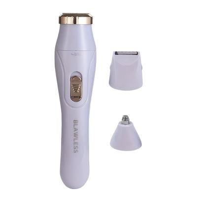 TEMU Feiyba 3-in-1 Electric Hair Remover For Women - Painless Grooming With Hair Shaver, Eyebrow Trimmer & Nasal Hair Trimmer, Usb Rechargeable, Stainless Steel Blade, White