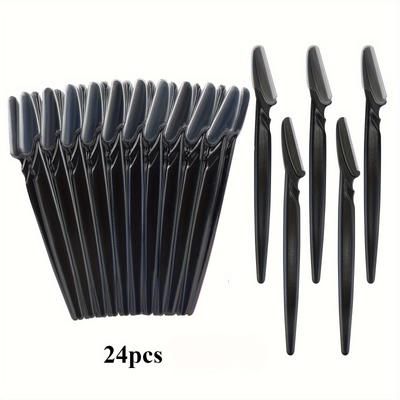 TEMU 12pcs/24pcs Eyebrow Razor Shaper Set, Facial Hair Remover Trimmer Grooming Kit For Women And Men, Stainless Steel, Non-electric, No Battery Needed, With Colors For