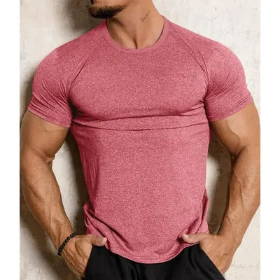 New Tight sport T-shirt quick drying fitness sportswear short sleeve tops running Training shirt summer compression T-shirts men