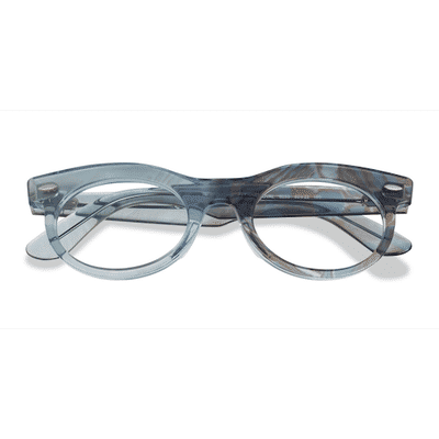 Unisex s oval Photo Waves Azure Plastic Prescription eyeglasses - Eyebuydirect s Ray-Ban RB2242V Wayfarer Oval Change