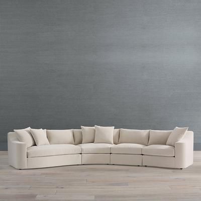 Romi Modular Seating Collection - Quarter Turn Chair, Meteor Velvet - Frontgate