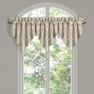 Potenza Sand Window Ascot Valance by Royal Court in Sand (Size ONE SIZE)