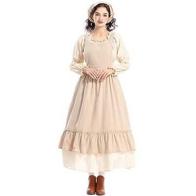 250° anniversario USA 19° secolo anni 1800 Abito da prateria Ragazza pioniera Coloniale Pioniere Guerra rivoluzionaria Costume Per donna Halloween Carnevale 4 luglio Adulti Vestito Grembiule Copricapo