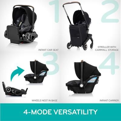 Evenflo Shyft DualRide Infant Car Seat Stroller Combo with Carryall Storage - Boone Gray