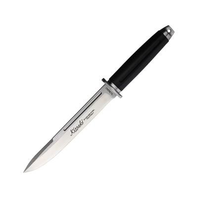 Tokisu Kiuaki Fixed Blade Knife 12.75in Overall 7.5in Satin 7Cr17MoV Stainless Steel Blade Black Rubber HandleBlack Synthetic Belt Sheath 32589