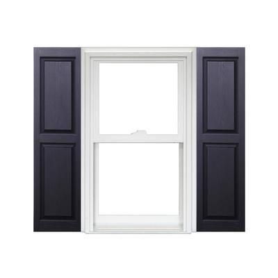 Homeside Raised Panel Vinyl Shutters (1 Pair) 14-1/2 Inch x 71 Inch - 050 Black