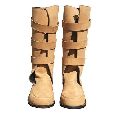 Medievale Rinascimento Scarpe A stivale Stivali al ginocchio Pirata Vichingo Crociato Costume Per uomo Unisex Celtico Costumi da pirata Halloween Mascherata Festa Sera LARP Fiera Rinascimentale